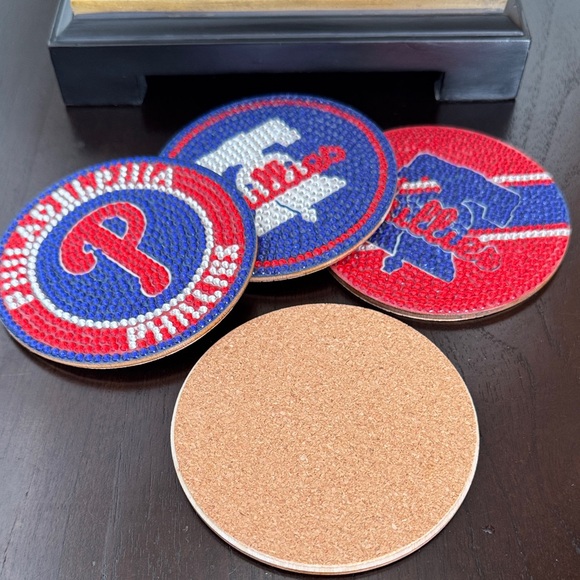 Philadelphia Phillies Diamond Art Coasters – Set of 4 Gift Ready - Picture 4 of 6